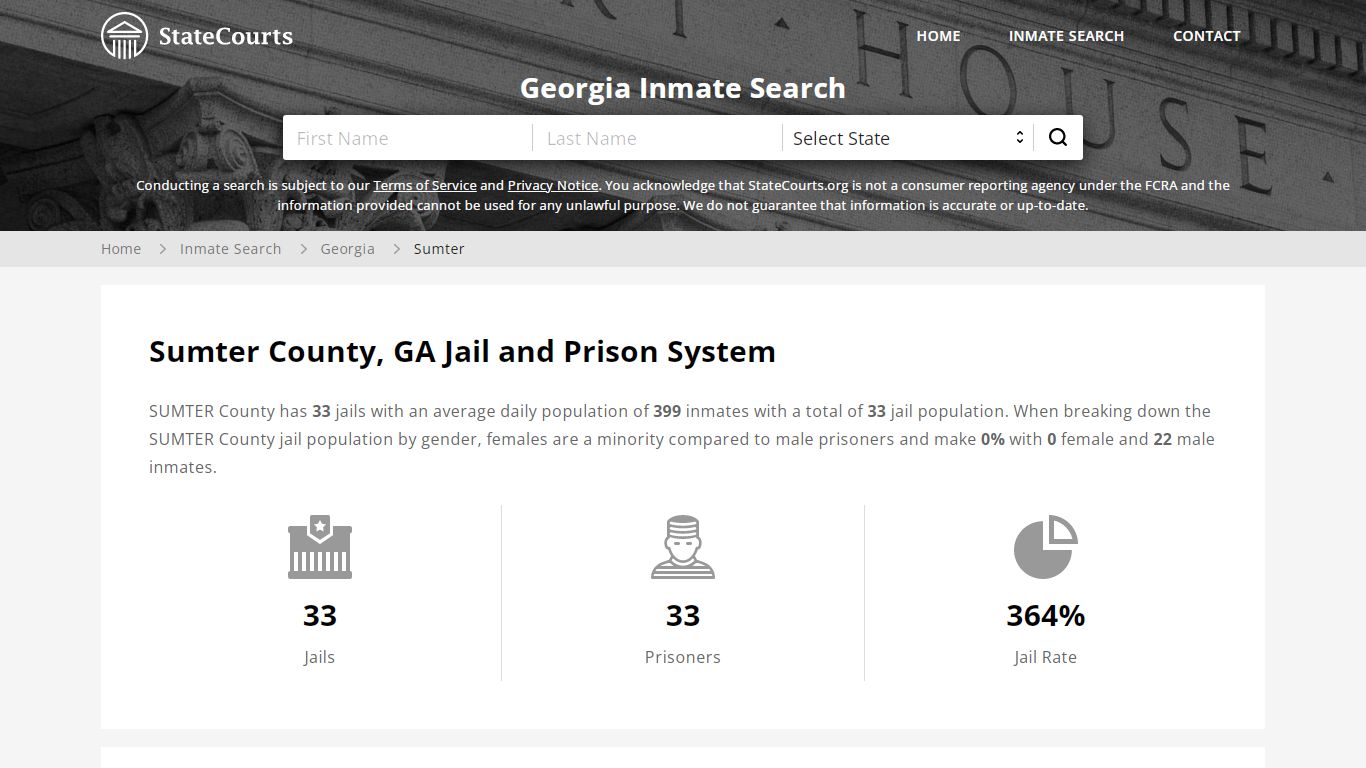 Sumter County, GA Inmate Search - StateCourts